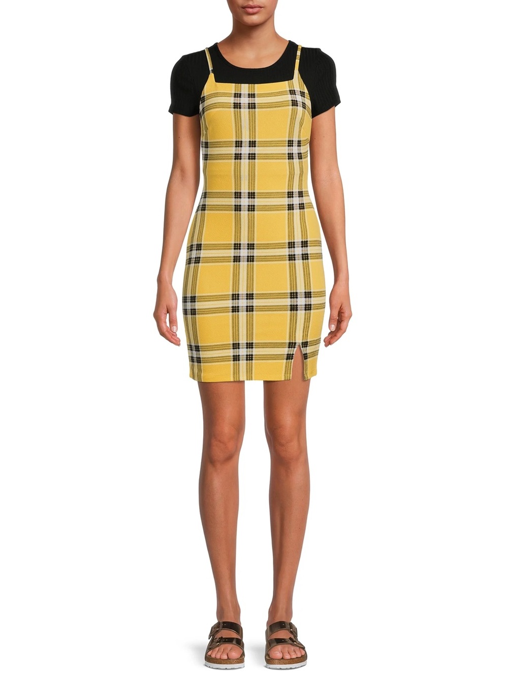 No Boundaries Yellow Black White Plaid Dress - It’s Giving Cher! 90s 2000s